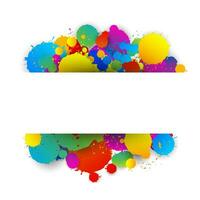 Text Space White Paper on Colorful Splashes Background, Vector Illustration