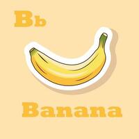 Banana Vector illustration, flashcard for learn alphabet