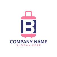 Letter B with Suitcase logo design vector. Initial B with Suitcase logo design template concept vector