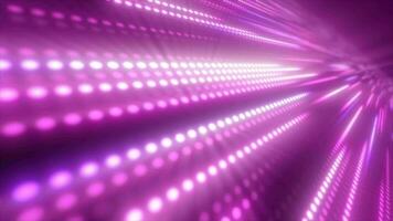 resumen brillante púrpura antecedentes modelo de volador líneas de puntos y brillante círculos de futurista digital energía mágico brillante partículas video
