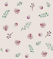 Delicate floral pattern illustration. Vector art, editable for printing on t-shirts, wallpapers, decoration and other uses. Beautiful and simple design with a romantic style.