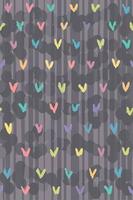 Vector illustration of pattern with textured background and stylized hearts. Editable art for printing on fabrics, wallpapers, backgrounds, etc.