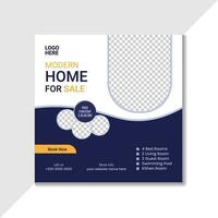 Real Estate Social Media Post Template Or Home Sale Social Banner Promotion vector