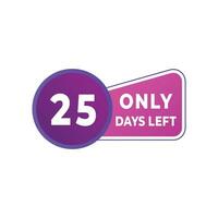 day left countdown discounts and sale time. day left sign label vector illustration