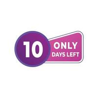 day left countdown discounts and sale time. day left sign label vector illustration