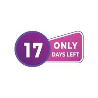 day left countdown discounts and sale time. day left sign label vector illustration