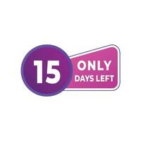 day left countdown discounts and sale time. day left sign label vector illustration