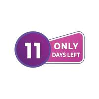 day left countdown discounts and sale time. day left sign label vector illustration