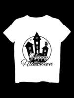'Happy Halloween' t-shirt that celebrates the magic of this holiday night. vector