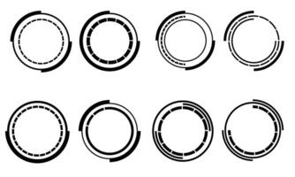 conjunto de ciencia fi negro circulo usuario interfaz elementos tecnología futurista diseño moderno creativo en blanco antecedentes vector