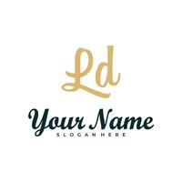 Letter LD logo design vector. Luxury LD logo design template concept vector