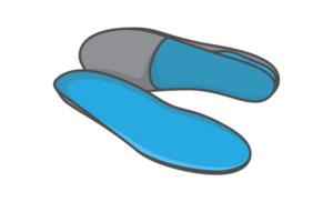 Comfortable shoes arch support insoles illustration. Fashion object icon concept. Two-layered shoe arch support insole design. png