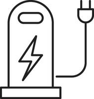 vector eco plug line. ecology electricity. protecting nature vector illustration on white background.