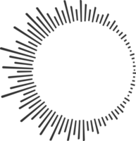 cirkel ljud Vinka. audio musik utjämnare. runda cirkulär ikon. spektrum radiell mönster och frekvens ram png