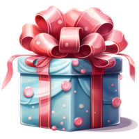 Gift Boxes with Ribbons Watercolor AI Generative png