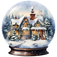 Snow Globes Christmas Watercolor Sublimation AI Generative png