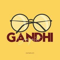 mahatma Gandhi Jayanti - 2do octubre con creativo diseño vector ilustración, Gandhi en hindi