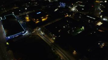 Aerial View of Illuminated Luton City of England UK after Sunset During Night of Summer. Image Was Captured with Drone's Camera on Sep 1st, 2023 video