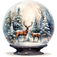 Snow Globes Christmas Watercolor Sublimation AI Generative png