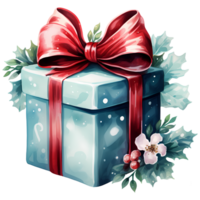 Gift Boxes with Ribbons Watercolor AI Generative png