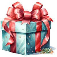 Gift Boxes with Ribbons Watercolor AI Generative png