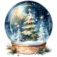 neige globes Noël aquarelle sublimation ai génératif png