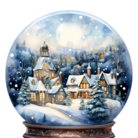 neige globes Noël aquarelle sublimation ai génératif png