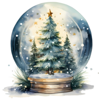 Snow Globes Christmas Watercolor Sublimation AI Generative png
