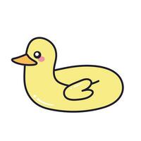 Cute Kawaii Rubber Duck Float Illustration vector