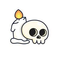 Simple Skull and Candle Illustration vector