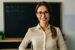 Female teacher europe. Generate Ai photo