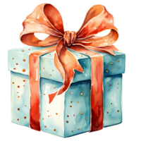 Gift Boxes with Ribbons Watercolor AI Generative png