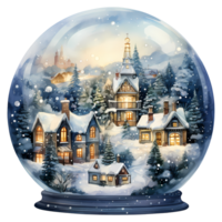 neige globes Noël aquarelle sublimation ai génératif png