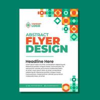 Flat geometric flyer template vector