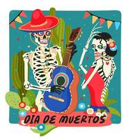 Dia de muertos. Mexican day of the dead. November 2. Vector celebration concept with lettering