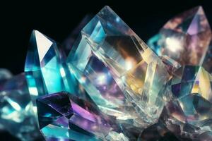 Quartz crystal colorful. Generate Ai photo