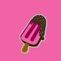 Chocolate bar ice cream sticker vector