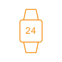 Hand watch with number icon png