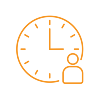 Circle time clock with people icon png