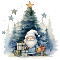 Christmas Gnome with Gifts Watercolor AI Generative png