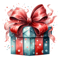 Gift Boxes with Ribbons Watercolor AI Generative png