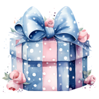 Gift Boxes with Ribbons Watercolor AI Generative png