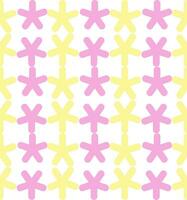 Abstract vector and background pattern, yellow and pink flowers