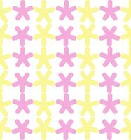 Abstract vector and background pattern, yellow and pink flowers