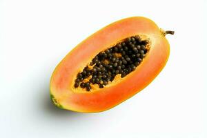 Slice ripe papaya fruit. Generate Ai photo