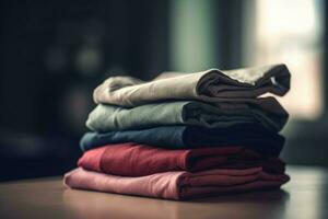 T-shirt stack cotton. Generate Ai photo