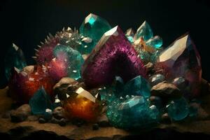 Colorful gemstones collection. Generate Ai photo