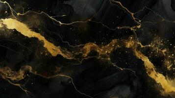 Black and gold marble texture design for wallpaper background photo