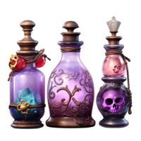 AI Generative Watercolor witch magic potion on transparent background png