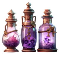 AI Generative Watercolor witch magic potion on transparent background png